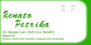 renato petrika business card